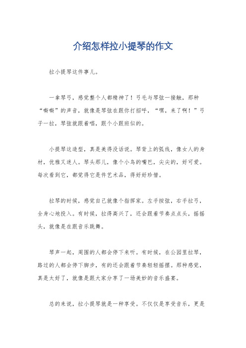 介绍怎样拉小提琴的作文