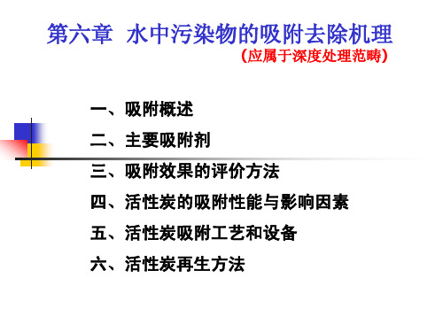 第六章  水中污染物的吸附去除机理