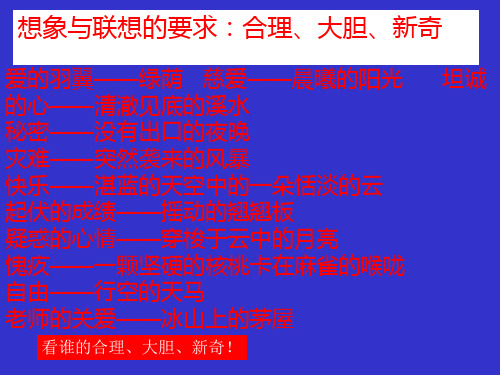 放飞你的翅膀想象与联想的训练ppt课件