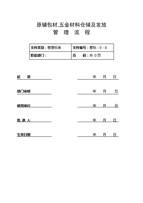 五金仓库管理与表格模板