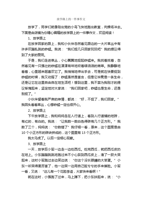 放学路上的一件事作文