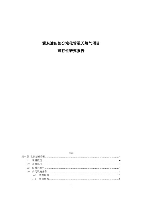 冀东油田部分液化管道天然气项目谋划建议书