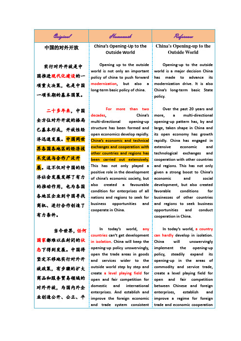 中国的对外开放 原文&译文(罗季美)