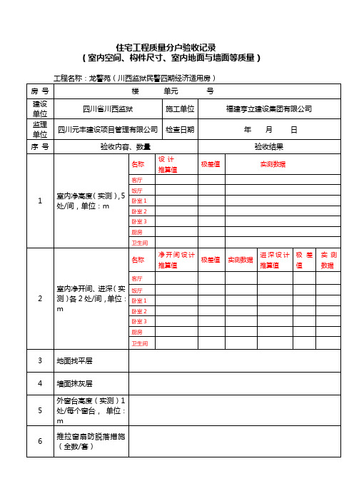 质量分户验收记录表(全)