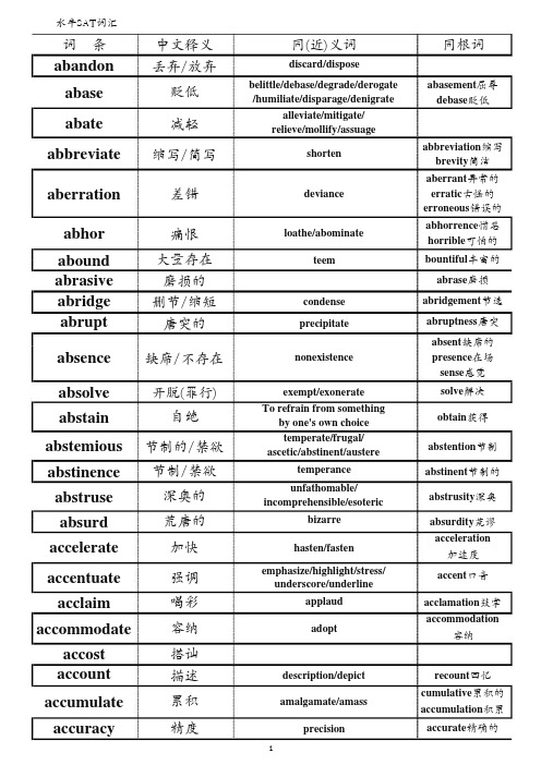 水牛SAT词汇