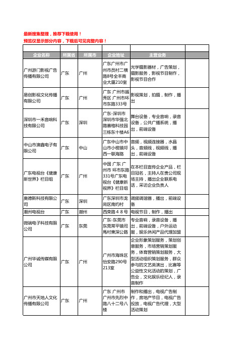 新版广东省播出工商企业公司商家名录名单联系方式大全210家