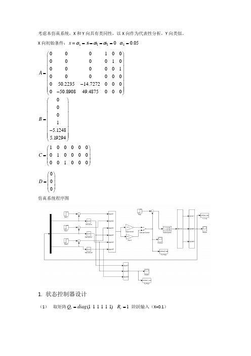 平面二级倒立摆系统仿真