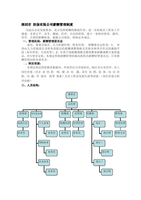 薪酬管理制度 总经理