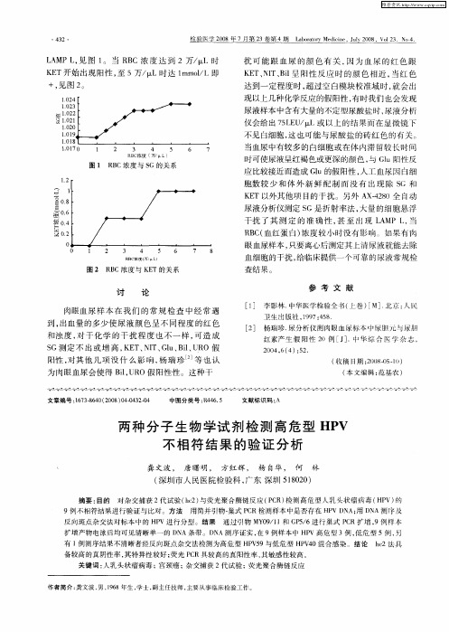 两种分子生物学试剂检测高危型HPV不相符结果的验证分析