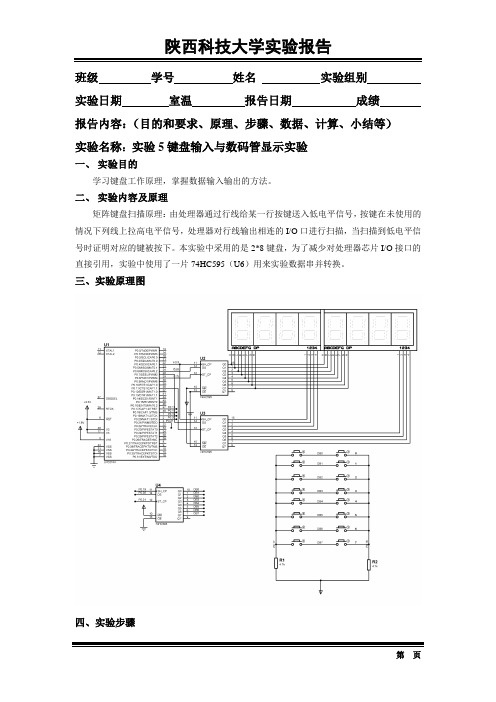 实验5键盘输入与数码管显示实验