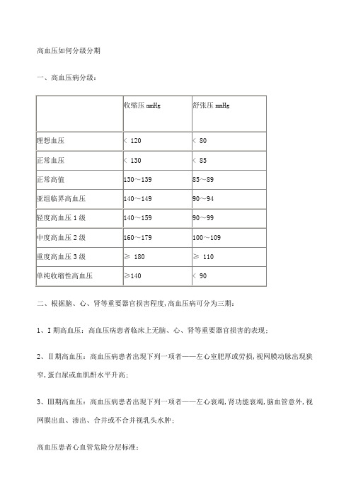 高血压分级分层分期