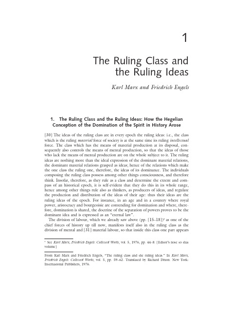 The Ruling Class and the Ruling Ideas