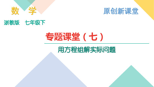 2018年浙教版数学七年级下册作业课件：B本 专题课堂(七)用方程组解实际问题 (共13张PPT)