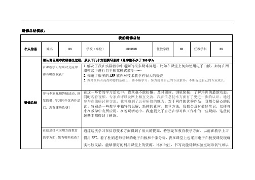 奥鹏研修总结作业