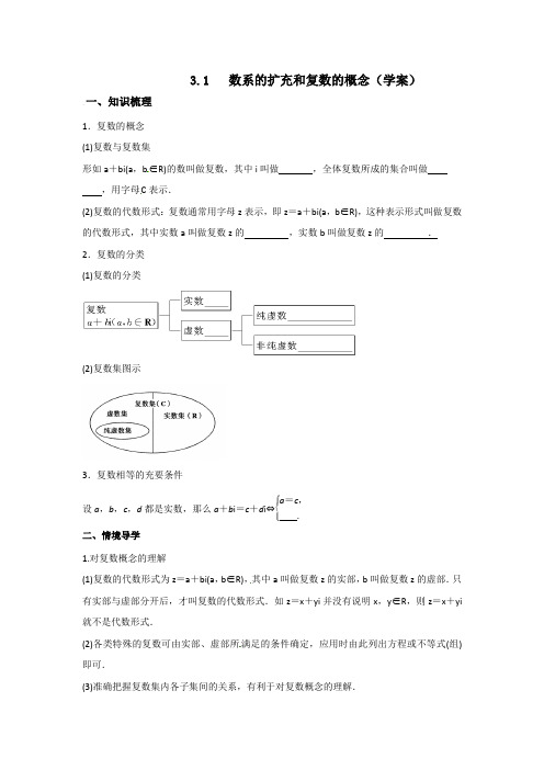 高中数学选修2-2优秀学案 §3.1 数系的扩充与复数的引入