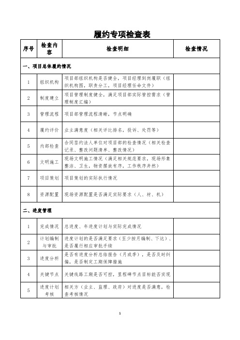 履约专项检查表