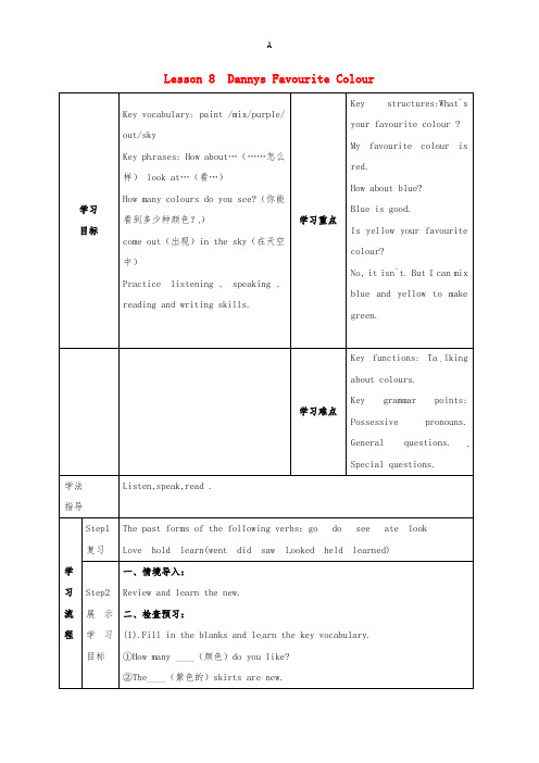 七年级英语上册 Unit 2 Colours and Clothes Lesson 8 Dannys