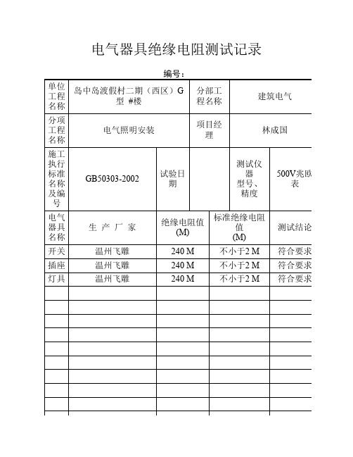 电气安装验收记录表