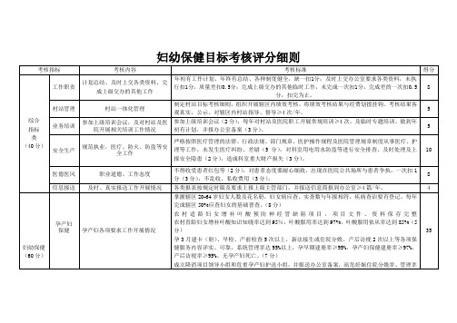 妇幼保健目标考核评分细则