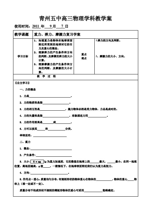 重力弹力摩擦力