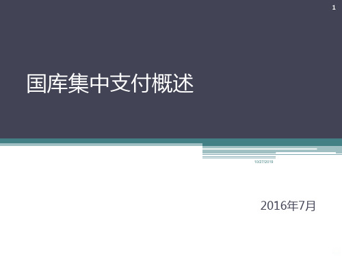 国库集中支付系统概述PPT课件