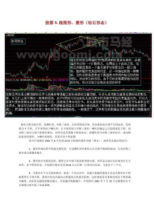 K线图菱形钻石形态-楔形-下降楔形