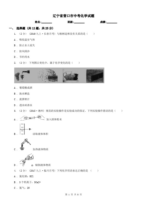 辽宁省营口市中考化学试题 