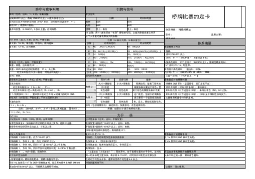 桥牌约定卡-精确叫牌法资料