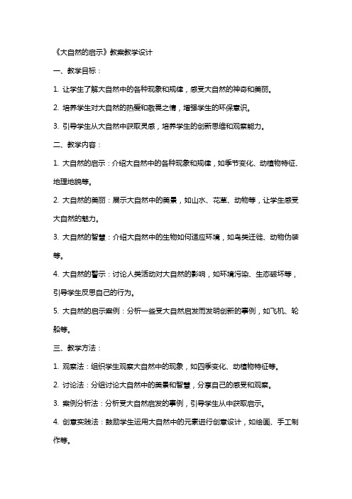 《大自然的启示》教案教学设计