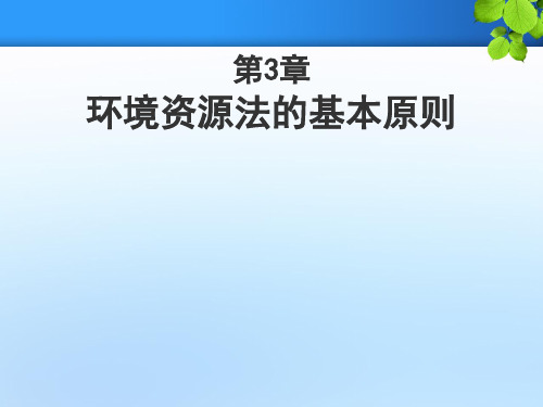 环境法课件蔡守秋3.0环境资源法的基本原则