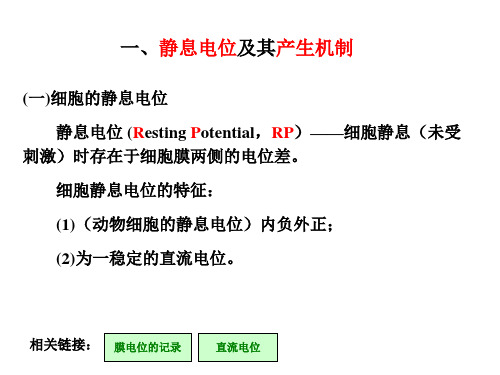 生理学--细胞的生物电现象