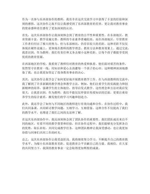 教师东西部协作心得体会