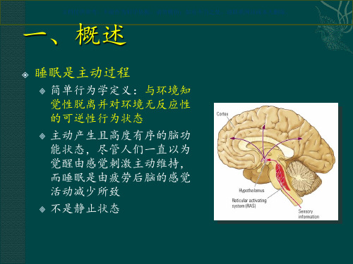 老年人睡眠障碍特点和诊治课件