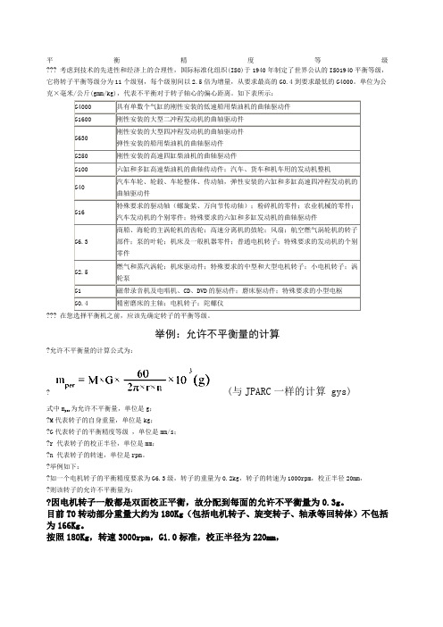 转子动平衡标准