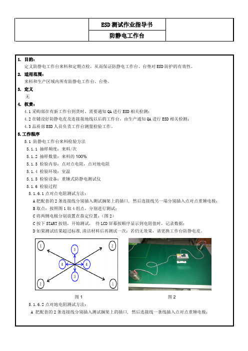 ESD测试作业指导书-防静电工作台