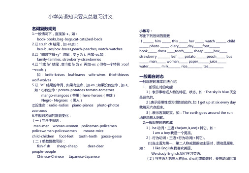 小学英语知识要点总复习讲义