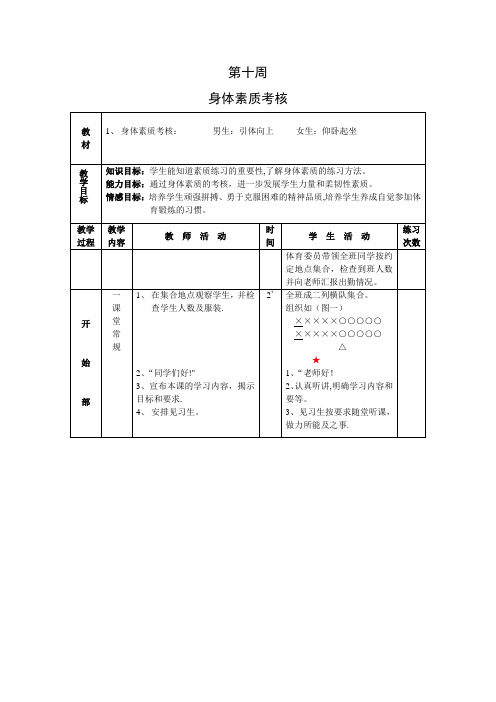 初中-三年级-体育-健康-教案--身体素质考核引体向上和仰卧起坐