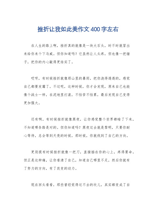 挫折让我如此美作文400字左右