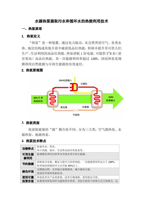 水源热泵提取污水和循环水的热能利用技术