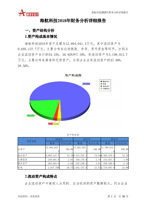 海航科技2018年财务分析详细报告-智泽华