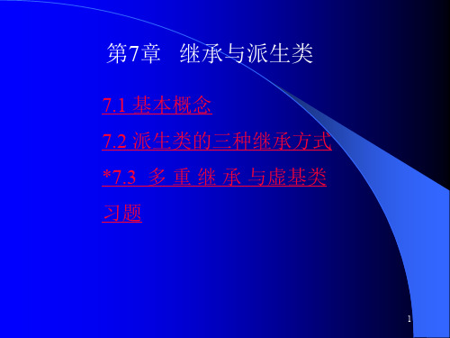 继承与派生类PPT演示课件