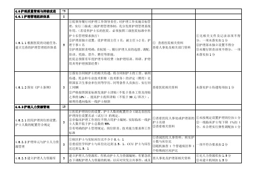 护理管理等级评审标准