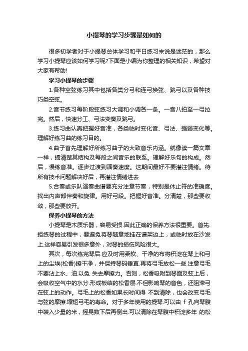 小提琴的学习步骤是如何的