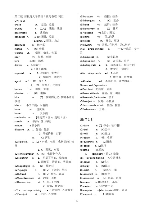 新视野大学英语4读写教程单词--整理精简版