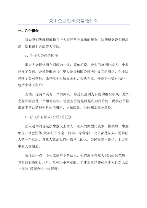 关于企业组织类型是什么