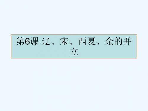 《辽、宋、西夏、金的并立》课件