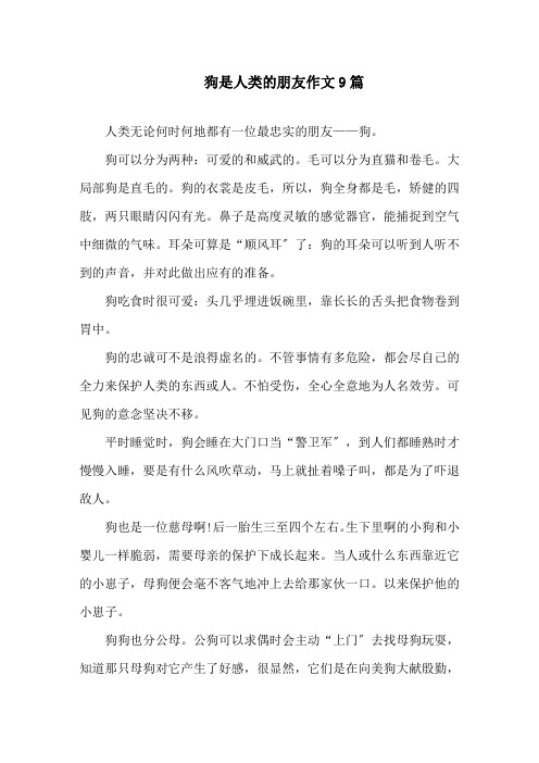 狗是人类的朋友作文精选