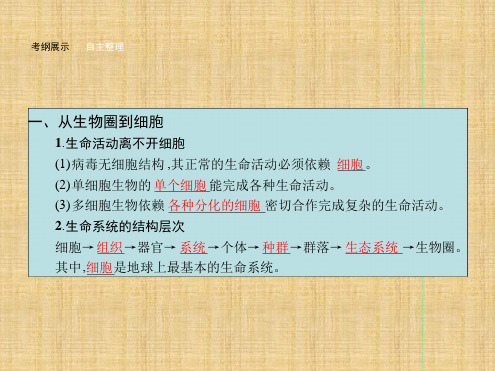 志鸿全优设计高考生物一轮复习11走近细胞名师优质课件新人教版必修1