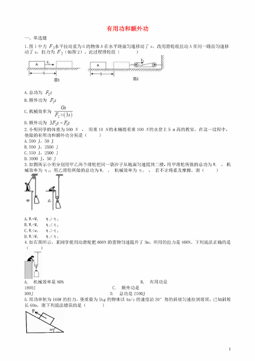 2019中考物理知识点全突破系列专题有用功和额外功