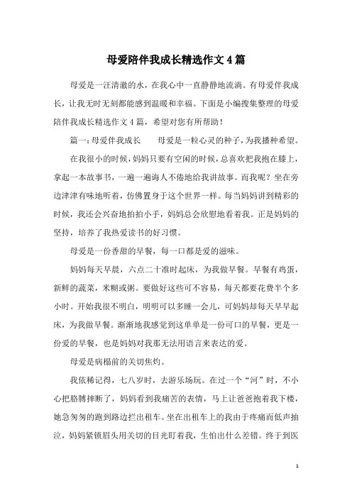 母爱陪伴我成长精选作文4篇